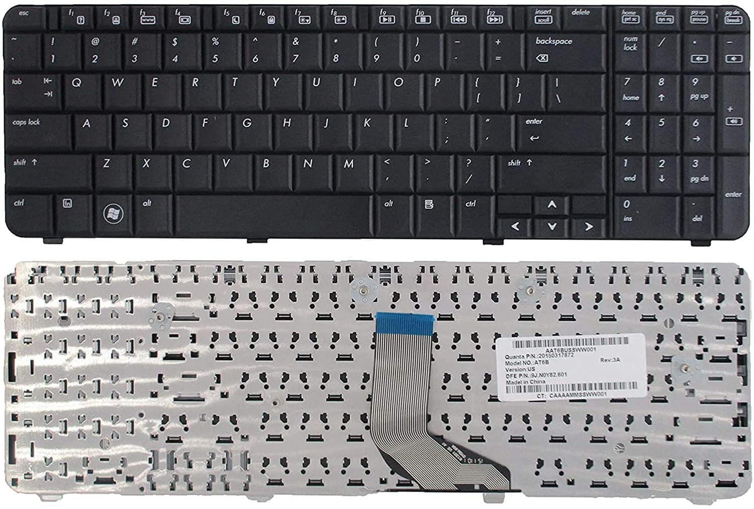 WISTAR Laptop Keyboard Compatible for Hp Compaq Presario CQ61 G61 G61-100 G61-200 G61-300 CQ61-200 CQ61-100 CQ61-300 9J.N0Y82.601 AE0P6U00310Series (Black)